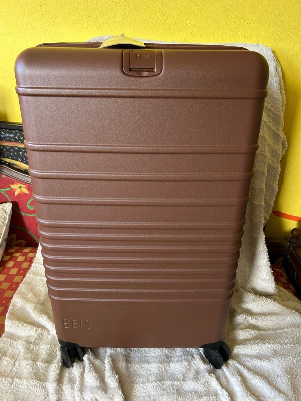 Beis NWT Large Checkin Roller Suitcase in Maple Brown - Original style/color